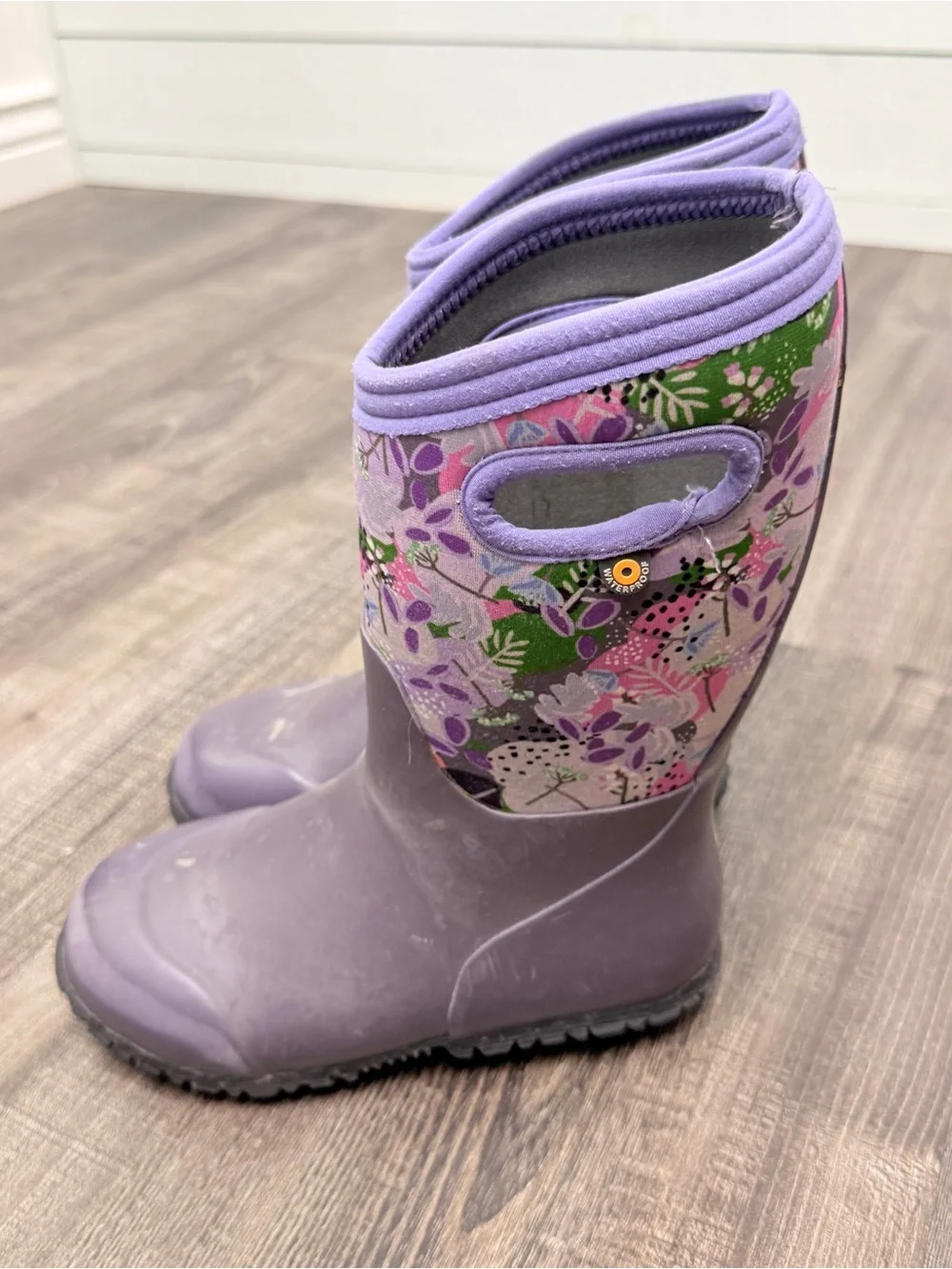 Bog rain waterproof boots purple kids size 1